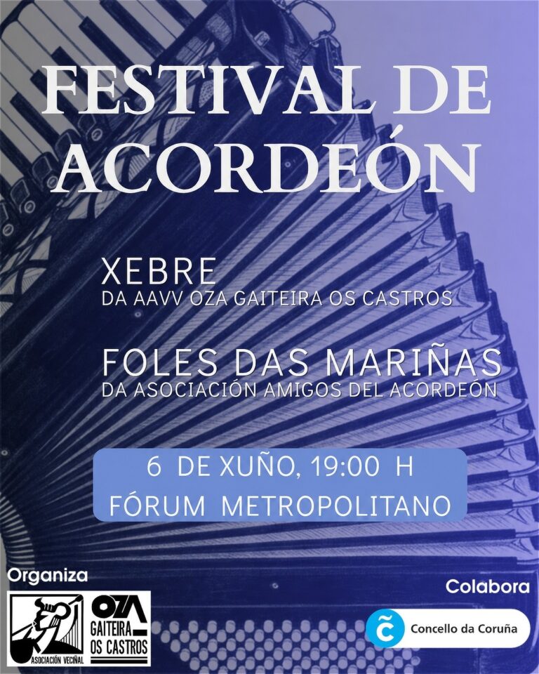 Celebración do II festival de acordeón organizado pola AAVV Oza Gaiteira Os Castros ca participación grupo Xebre e foles das mariñas